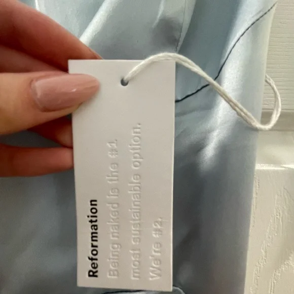 NWT Reformation Marguerite Silk Dress Size 6 in Horizon Blue - Picture 7 of 10